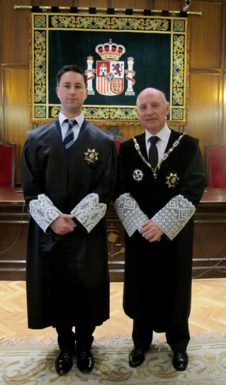El magistrado Jerónimo Pedrosa del Pino y el presidente del TSJ de Castilla-La Mancha, Vicente Rouco Rodríguez